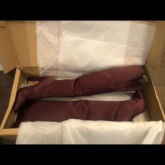 OVER THE KNEE SATIN BOOTS - Picture 1 of 5